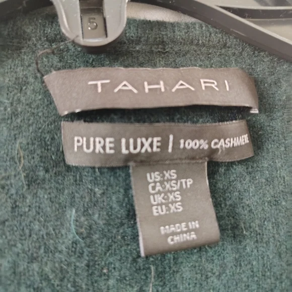 Tahari Pure Luxe Cashmere Tunic Top Dress Sweater Green XS - Picture 8 of 12